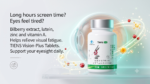 TIENS Vision-Plus Tablets promotional banner with product bottle and listed ingredients